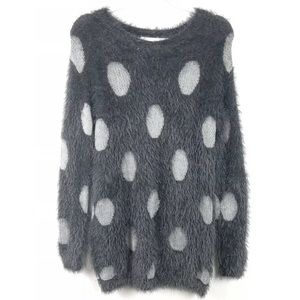 Joseph A. Fuzzy polka dot sweater